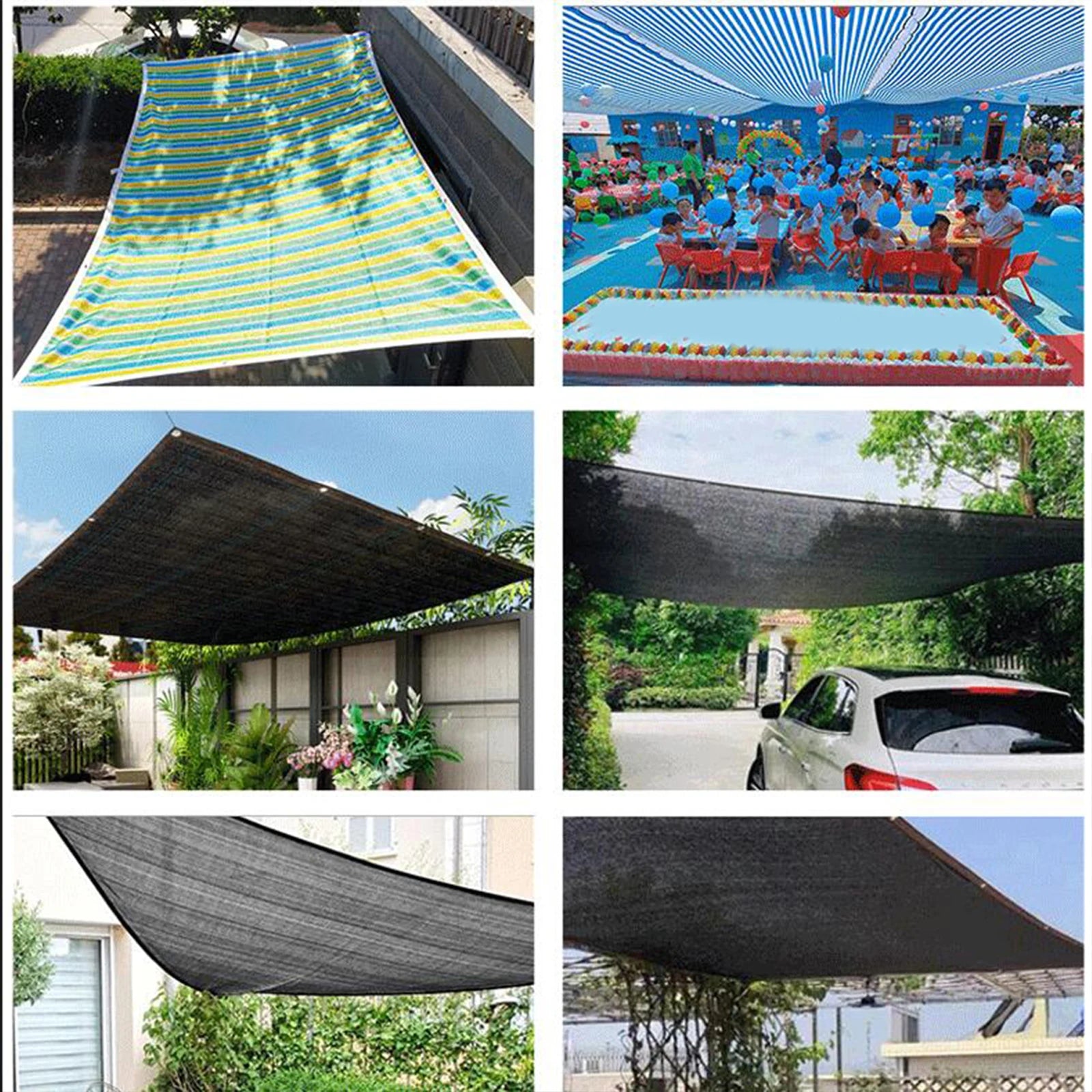 Mesh Tarp with Grommets Foldable Cloth Plant Cover High Density UV Protection Canopy Shade Net for Garden Car Picnics Pools