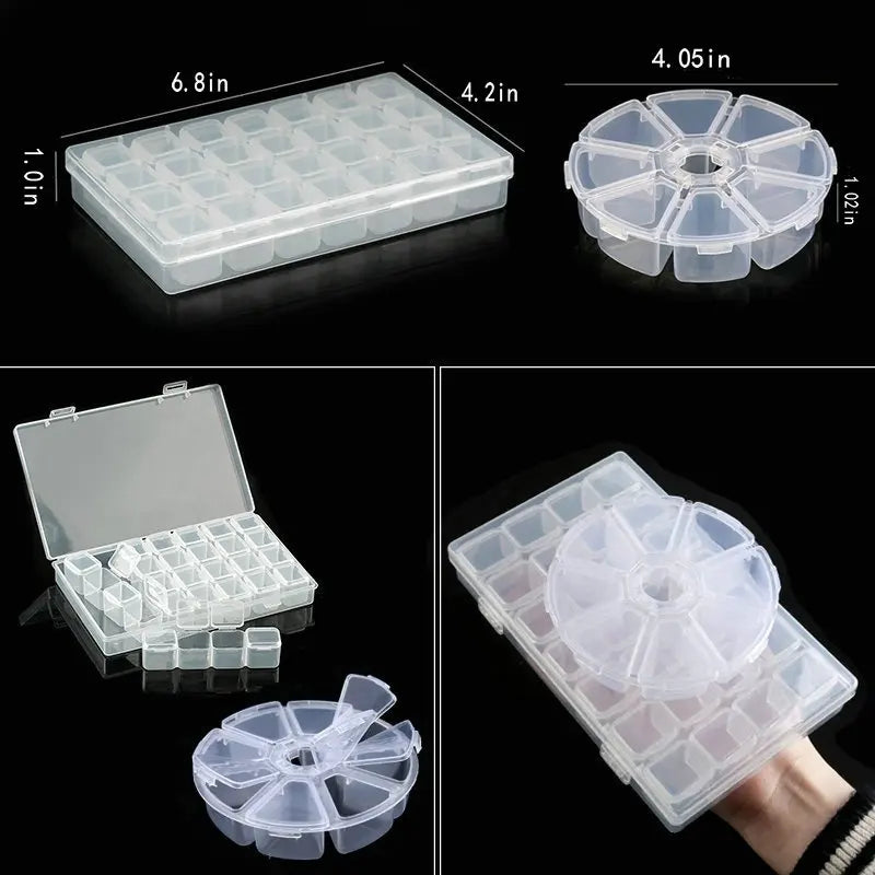 Transparent Plastic Storage Jewelry Box Compartment Adjustable Container For Beads Earring Box For Jewelry Rectangle Box Case