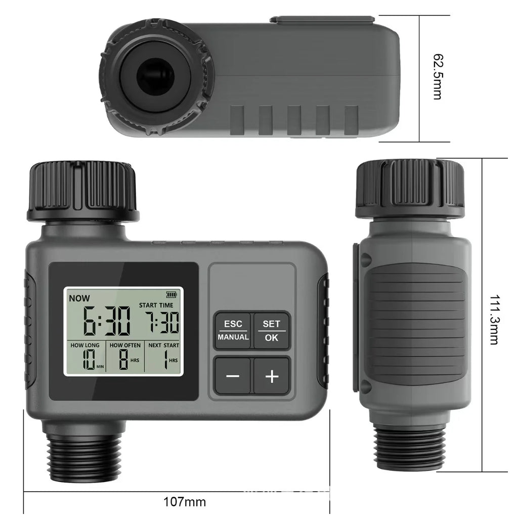 Automatic Water Timer Intelligent Irrigation Watering System Sprinkler Timer Garden Programmer Equipment IPX7 LCD Display