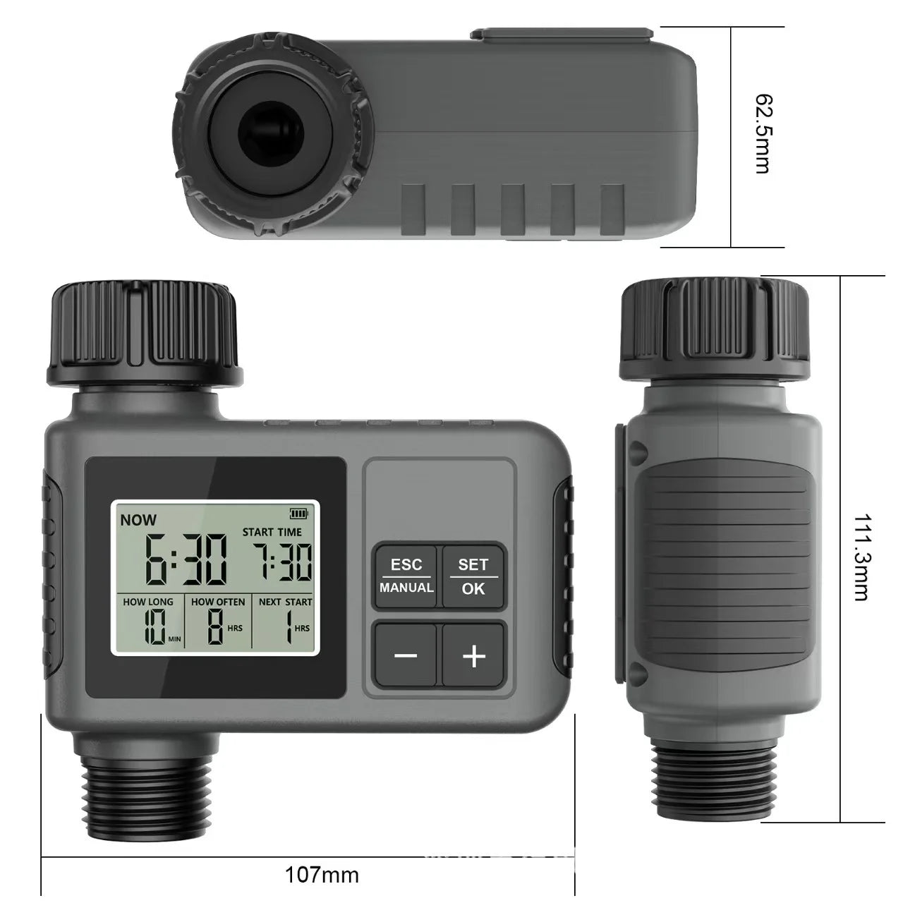 Automatic Water Timer Intelligent Irrigation Watering System Sprinkler Timer Garden Programmer Equipment IPX7 LCD Display