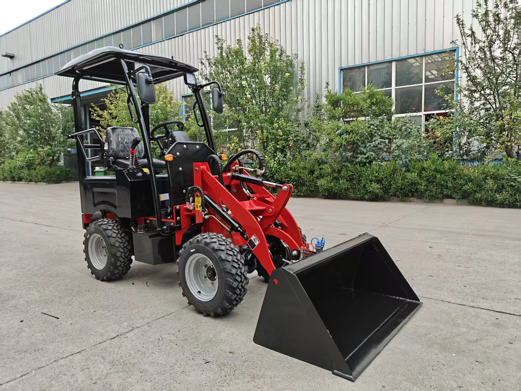 Electric Mini Loader with Large Capacity Skid Steer Loader Front Loader Backhoe Loader Wheel Loader Battery Powered for Home Use