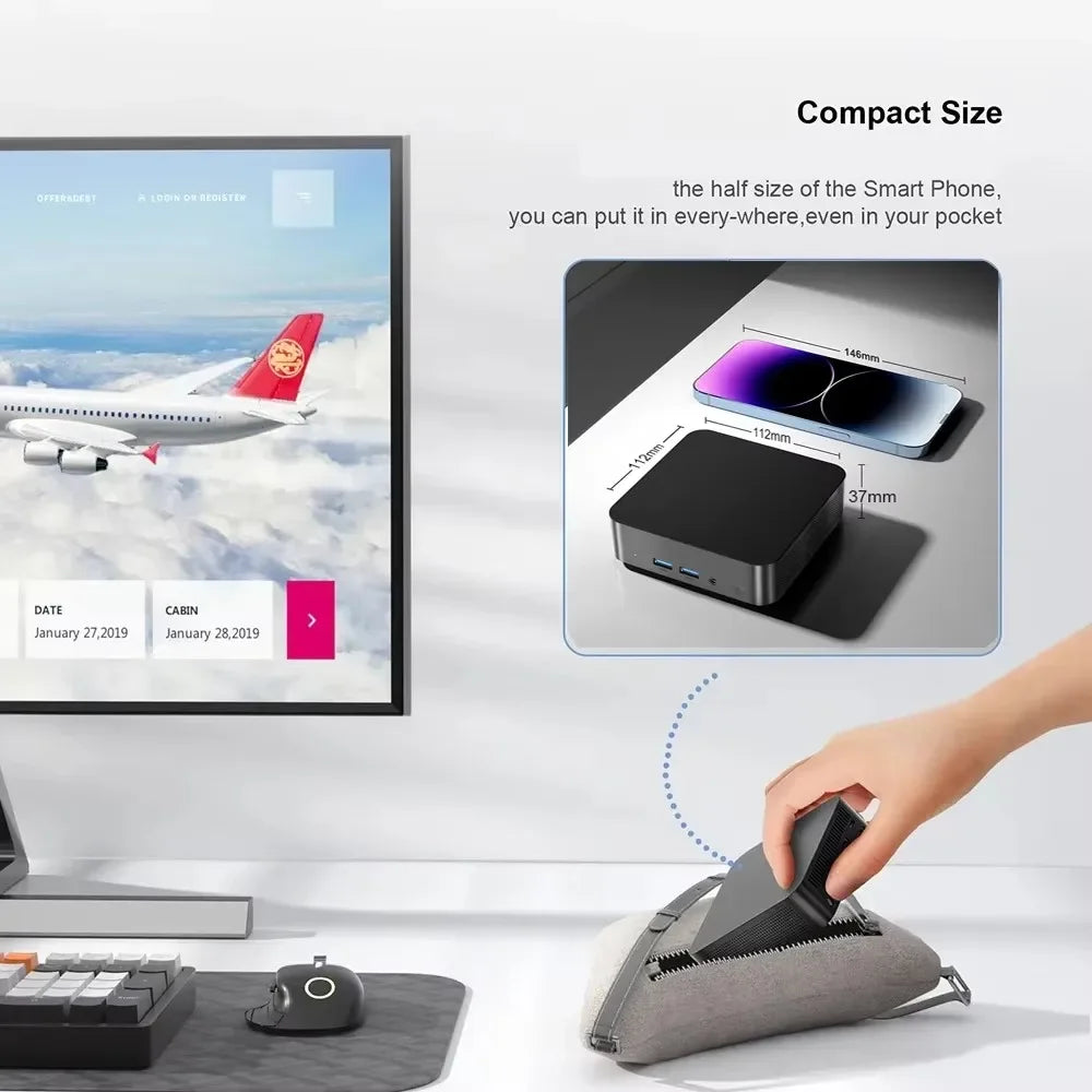 2026 Mini PC Intel Core i3-6100 Computer Windows 11 16GB 1TB 2TB 4K Gaming Computer WiFi6 USB Portable Mini Desktop PC