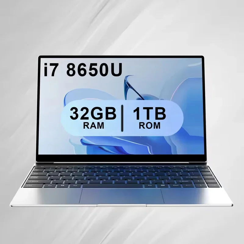 2026 New Ultra Slim 15.6" Laptop Intel Core i7-8650U Windows 11 Pro 32GB RAM 2TB M.2 SSD - Ideal for Office & Study