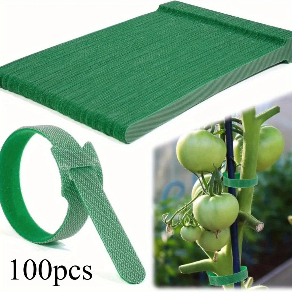 50/100pcs Reusable Adjustable Non-Slip Nylon Plant Ties with Hook and Loop Fasteners, Ideal for Gardening Applications