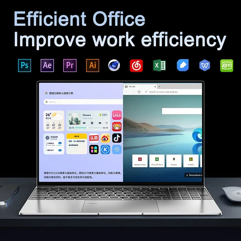 Stylish 15.6 Inch Ultra Slim Gaming Laptop Intel Core I9-9880H 32GB RAM 2TB SSD 1080P Windows 11 Study Home PC