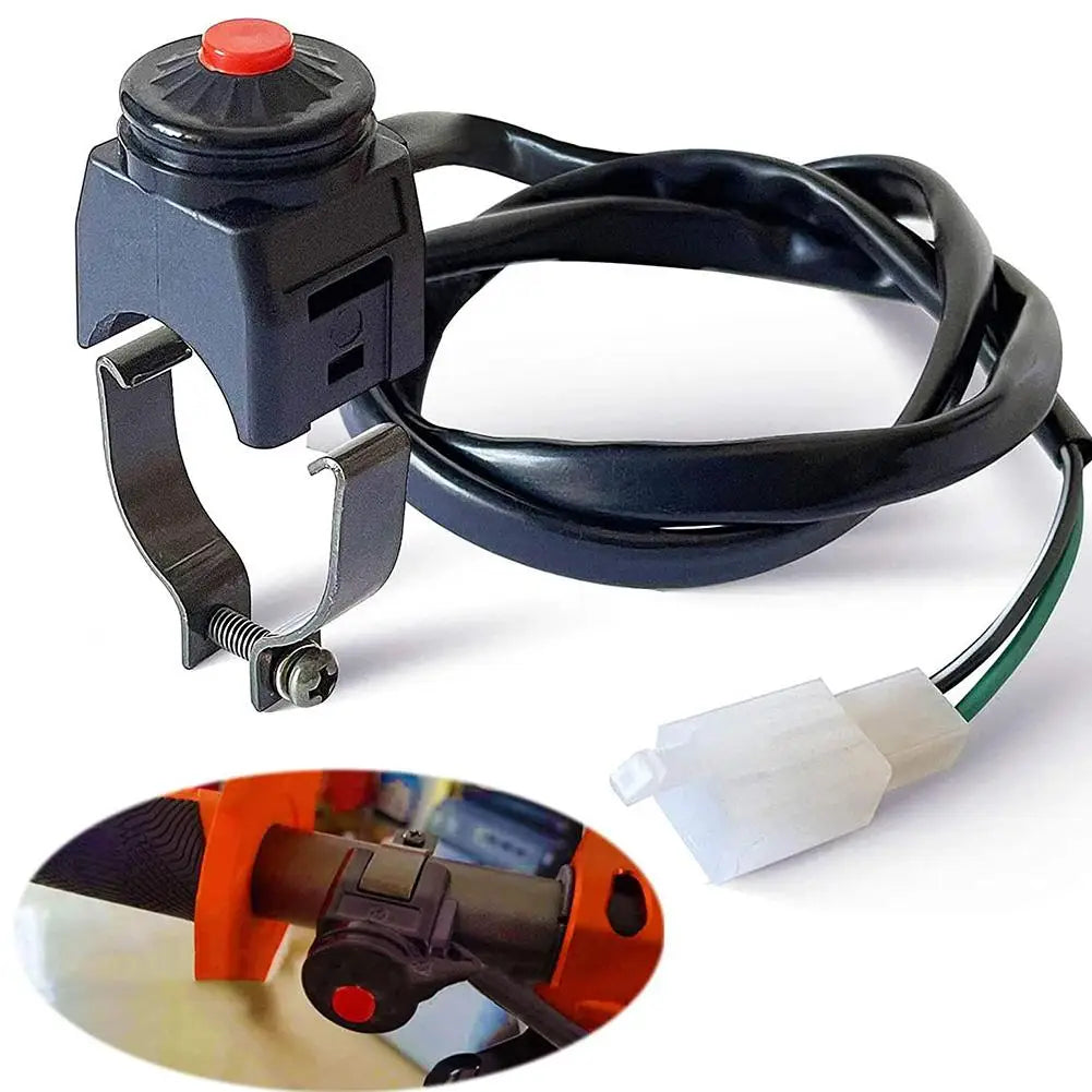 Motorcycle Kill Red Push Button Horn Starter Dirt Bike ATV UTV Dual Sport  For 22mm (7/8") Bars Off Road Motorcycle New