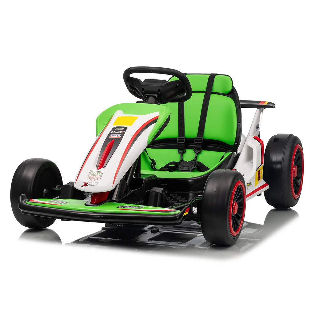 MUKIDY 24V Electric Go Kart,Drift Cart for 6+ Kids Gifts,Battery Powered Outdoor Ride on Toy Car Kids Go Kart with Safety Belt