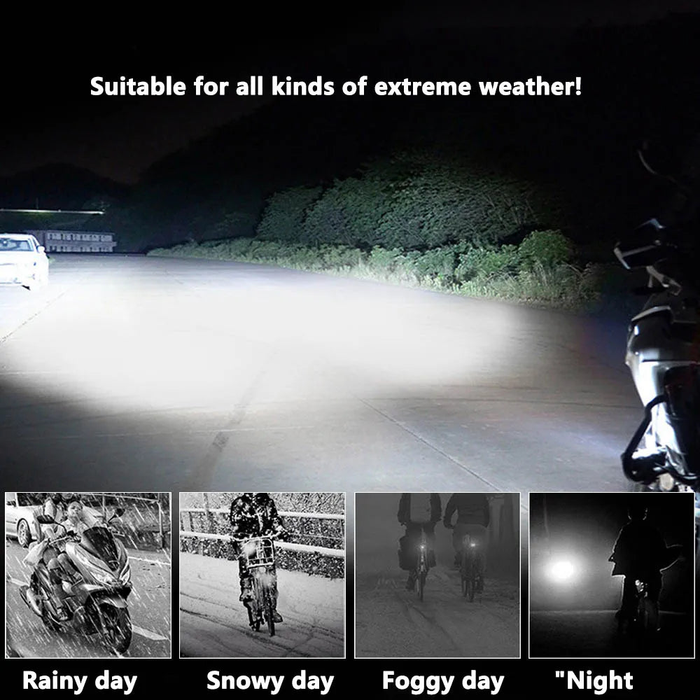Motorcycle LED Spot Light Dual Color Hi/Low Beam Fog Lamps for Car Trucks SUV UTV 12V 24VMini Lens Headlight Driving Light