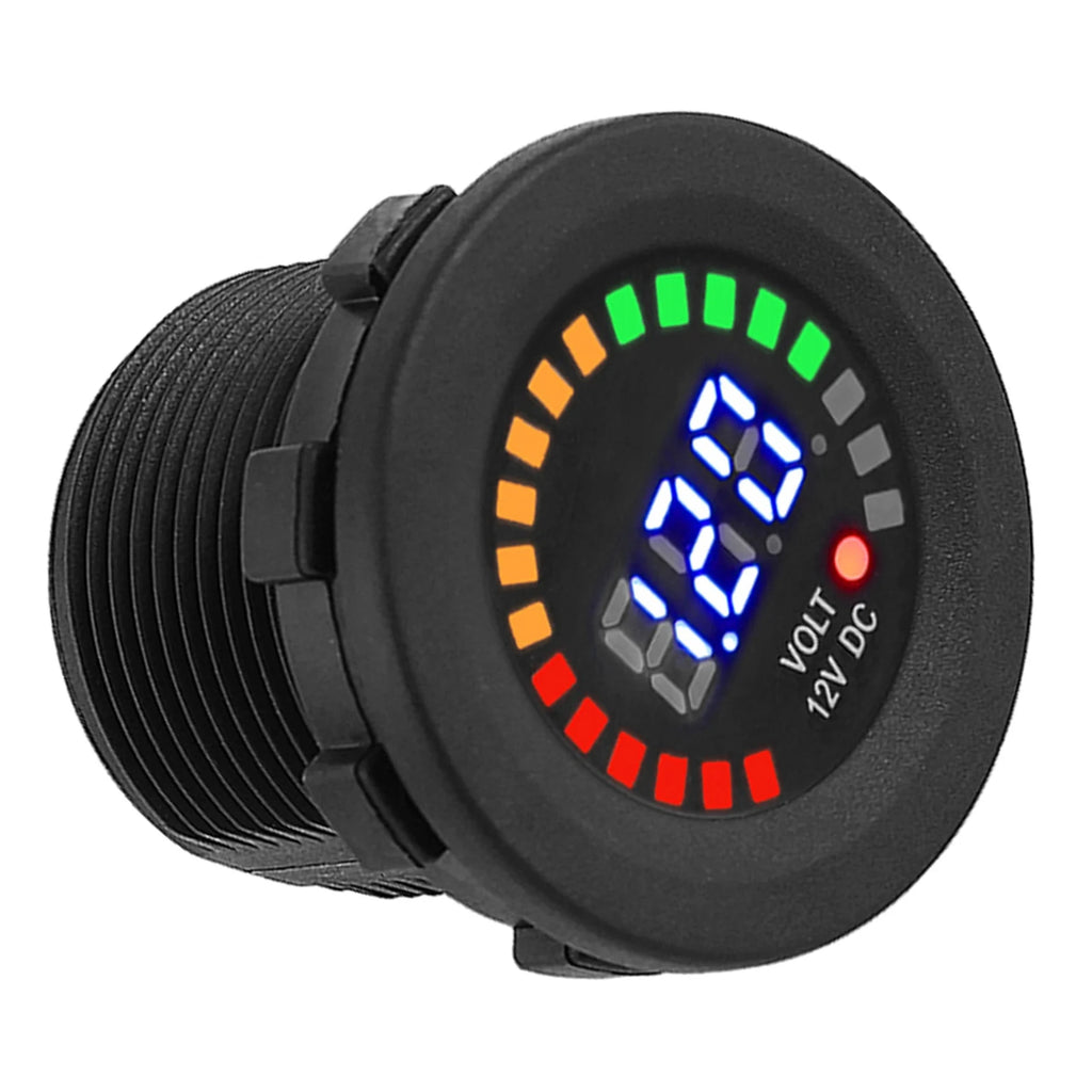 12 V Motorcycle Car LED Digital Display Voltmeter Waterproof Voltage Volt Meter Gauge Motorbikes Cars Boats ATV UTV camper