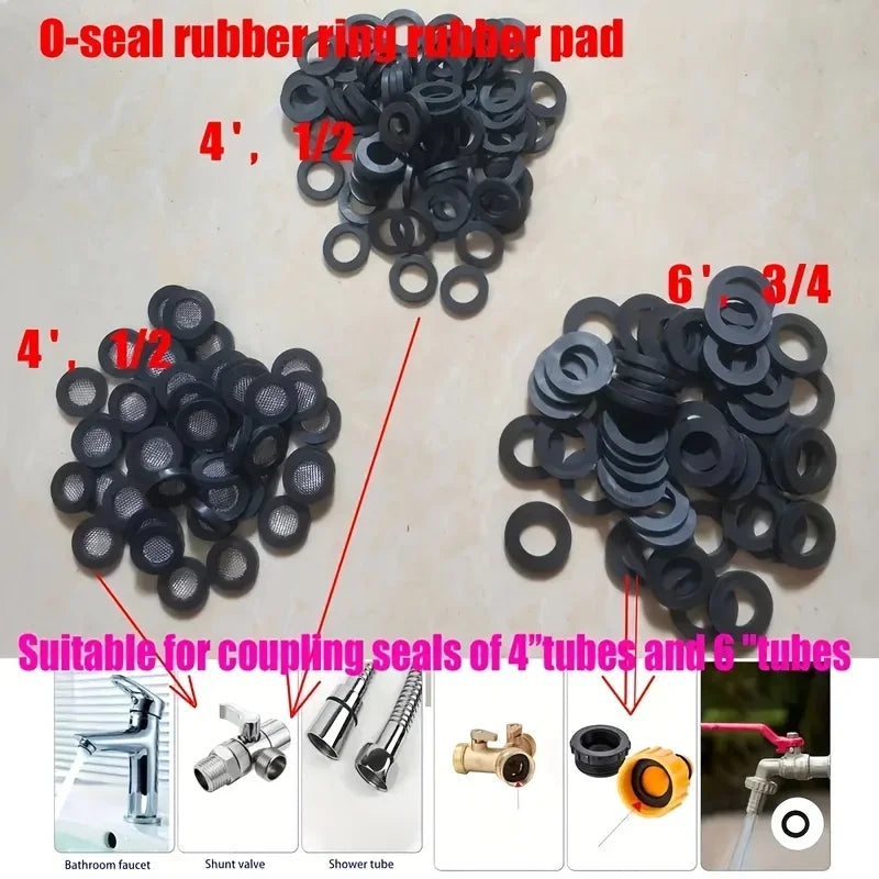 10-Pack Garden Shower Hose Sealing Pads 1/2" DN15 & 3/4" DN20, Heat-Resistant for Hot/Cold Fit Hose Nuts Shower Hoses Pipes