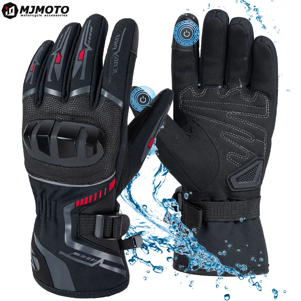 Winter Motorcycle Gloves for Men Women Waterproof Warm Cold Weather Riding Gloves Touchscreen for ATV UTV Road Racing Snowmobile