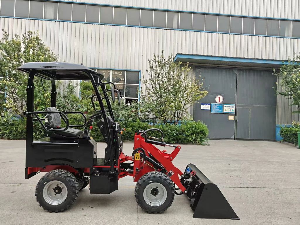 Electric Mini Loader with Large Capacity Skid Steer Loader Front Loader Backhoe Loader Wheel Loader Battery Powered for Home Use