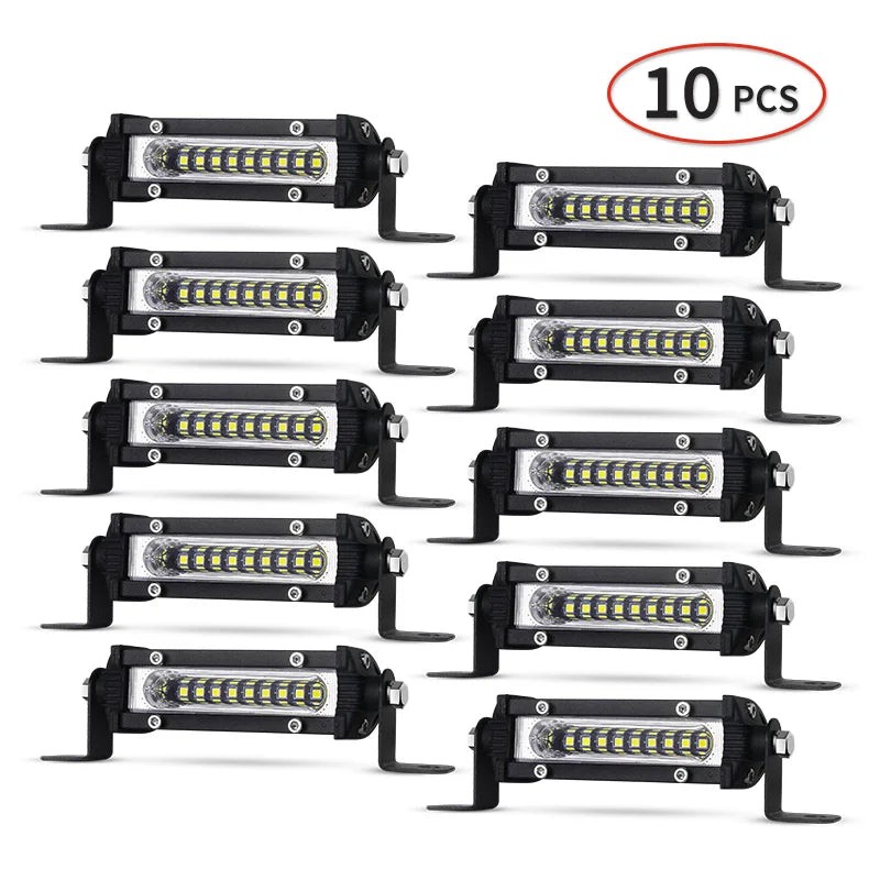 Mini LED Work Bar 9led Slim 4.5'' 27W Moto Work SUV Offroad UTV 4x4 Truck Backup Reverse Spotlight Driving Fog Lamp
