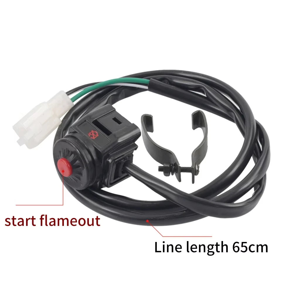 Motorcycle Kill Switch Red Push Button Horn Starter Control Switch Dirt Bike ATV UTV Dual Sport For 22mm Handlebar Mounted Bars