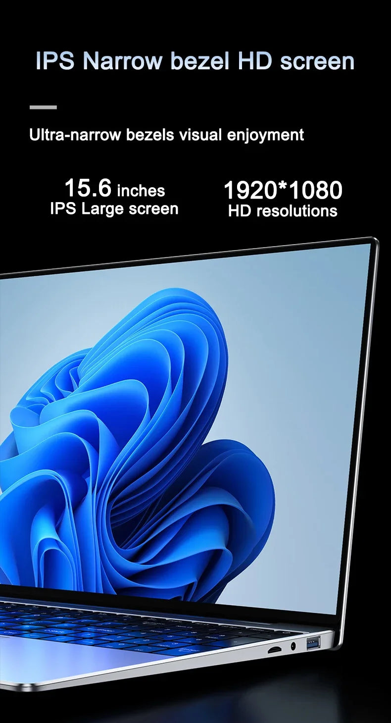 Original 14.1" Laptop N95 FHD IPS Display 120 Hz Ultra-clear Screen 7500mAh 32GB/2TB SSD Backlit Keyboard Fingerprint Unlock