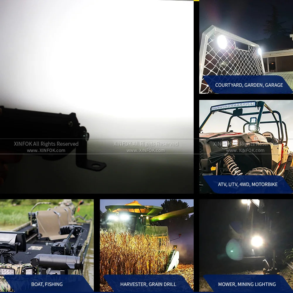 Mini LED Work Bar 9led Slim 4.5'' 27W Moto Work SUV Offroad UTV 4x4 Truck Backup Reverse Spotlight Driving Fog Lamp