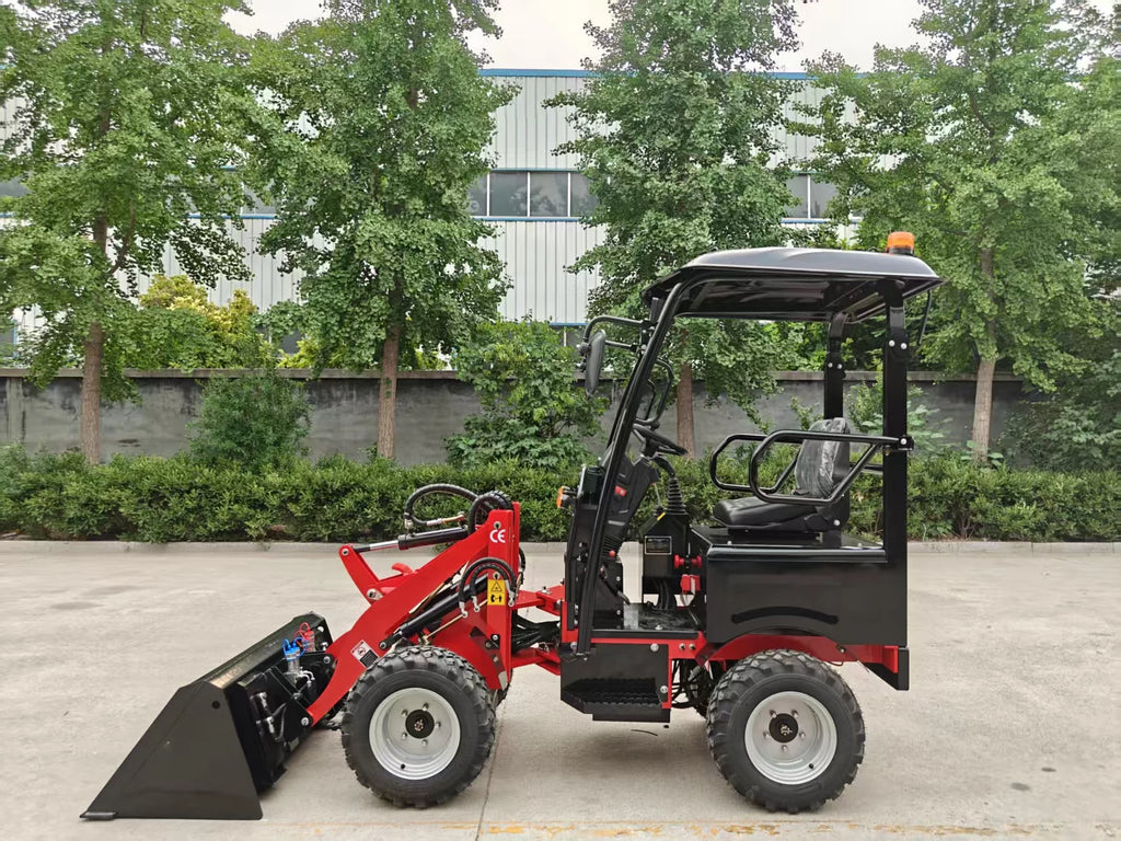Electric Mini Loader with Large Capacity Skid Steer Loader Front Loader Backhoe Loader Wheel Loader Battery Powered for Home Use