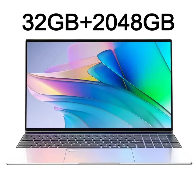 Exquisite 14.1" Ultra-clear Laptop N95 120Hz FHD IPS Display 7500mAh 32GB/2TB SSD Backlit Keyboard Fingerprint Unlock
