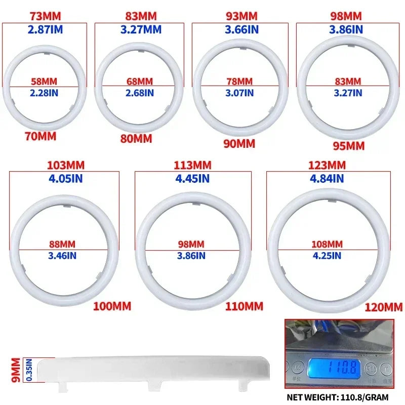 2PCS RGB Cotton LED Angel Eyes Halo Rings 60mm 70mm 80mm LED Headlight Lamps For Car UTV Motorcycle DRL Eyes APP Control
