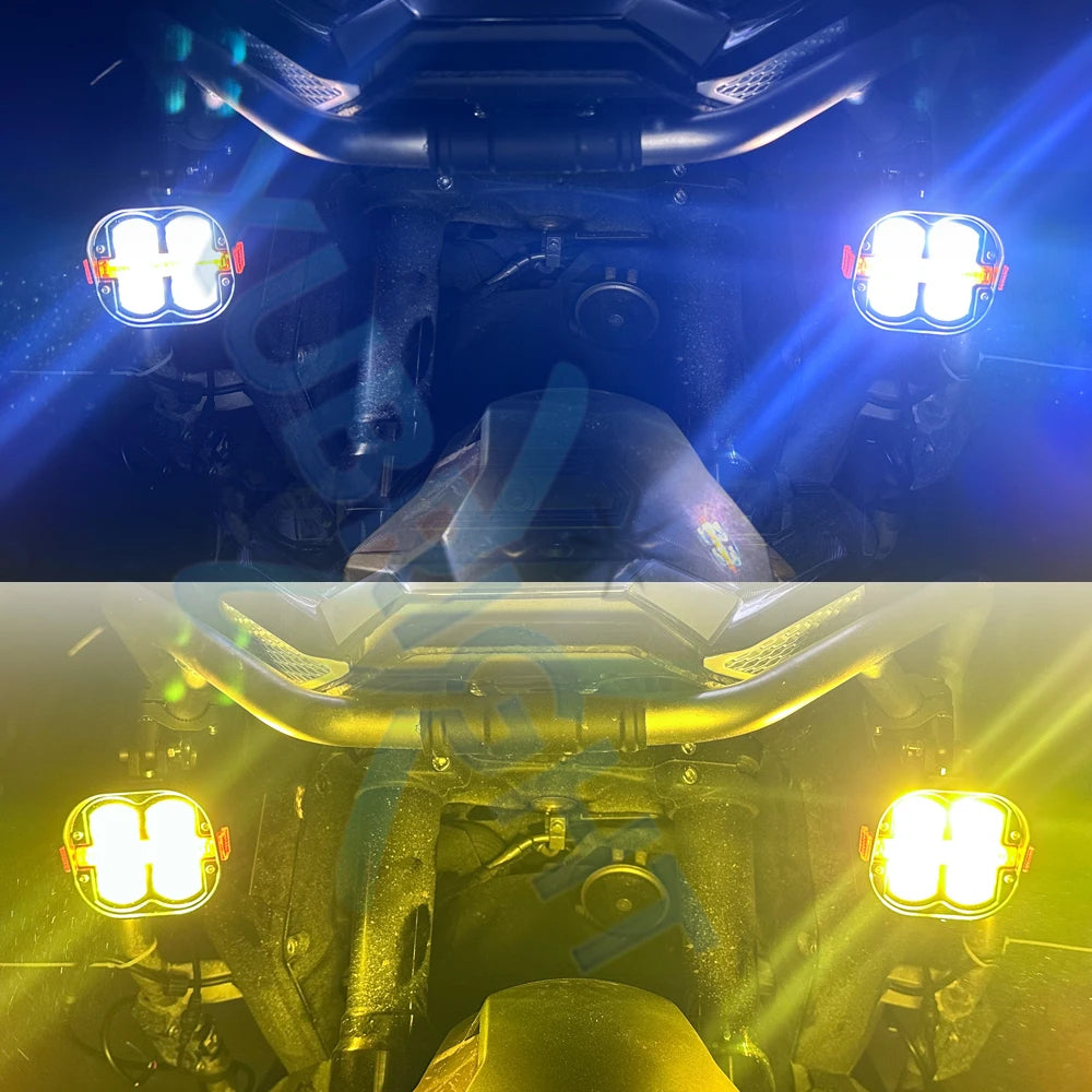 4" LED Work Light Spotlight Fog light Driving Lamp Dual Color DRL For BMW R1200GS R1250GS F800 F850 F900 Motorcycle SUV ATV UTV