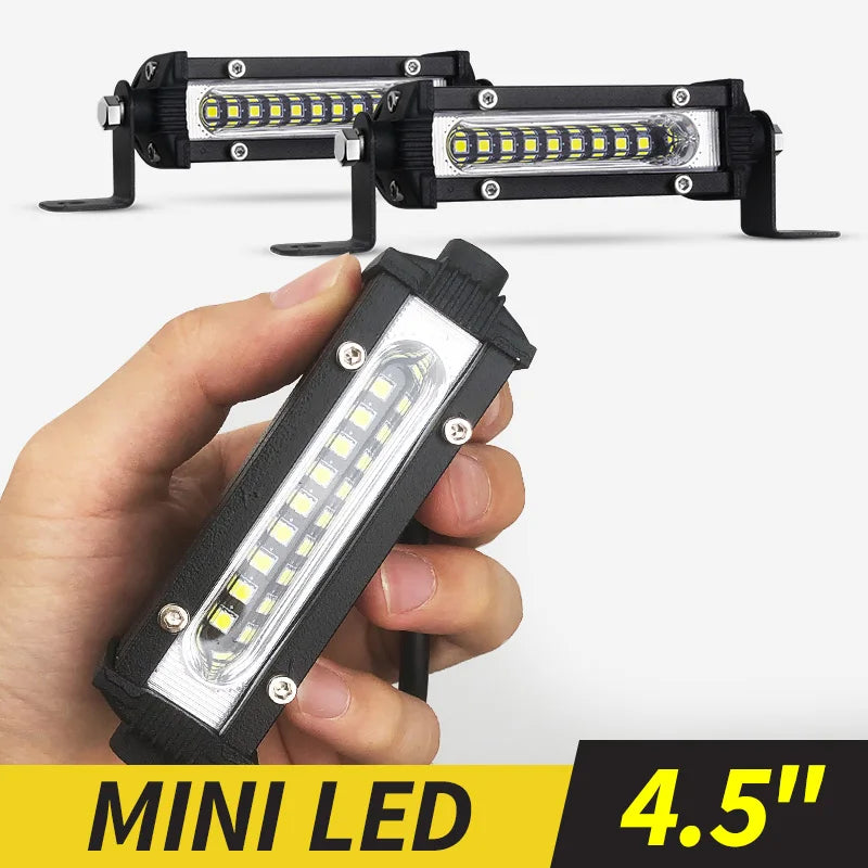 Mini LED Work Bar 9led Slim 4.5'' 27W Moto Work SUV Offroad UTV 4x4 Truck Backup Reverse Spotlight Driving Fog Lamp