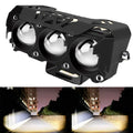1/2PCS Motorcycle LED Spot Light Dual Color Hi/Low Beam Fog Lamps for Car Trucks SUV UTV 12V Mini Lens Headlight Driving Light