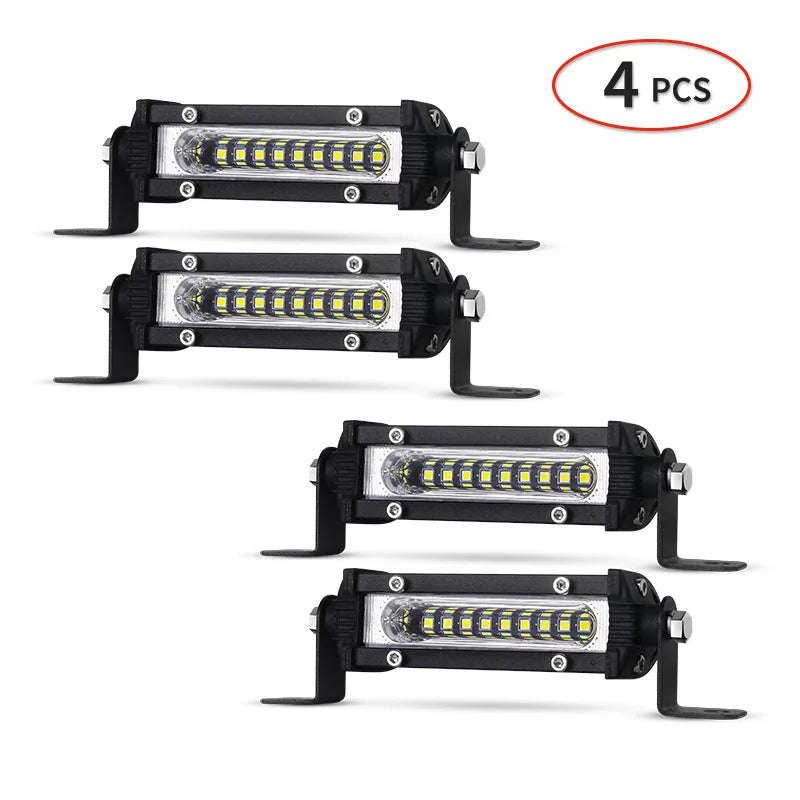 Mini LED Work Bar 9led Slim 4.5'' 27W Moto Work SUV Offroad UTV 4x4 Truck Backup Reverse Spotlight Driving Fog Lamp