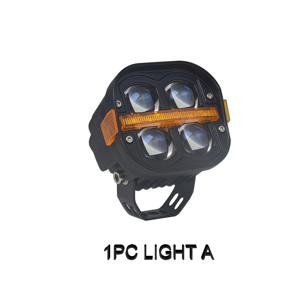 4" LED Work Light Spotlight Fog light Driving Lamp Dual Color DRL For BMW R1200GS R1250GS F800 F850 F900 Motorcycle SUV ATV UTV