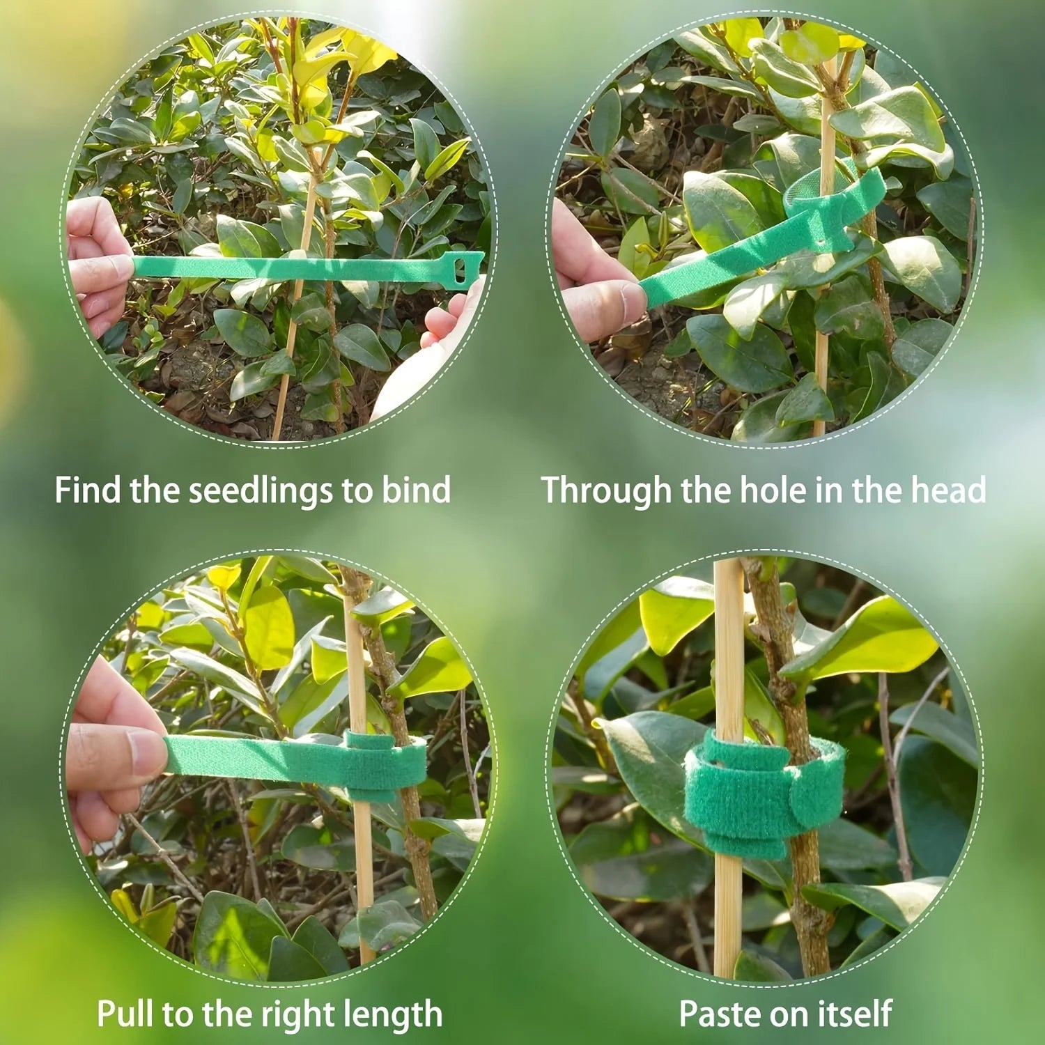 50/100pcs Reusable Adjustable Non-Slip Nylon Plant Ties with Hook and Loop Fasteners, Ideal for Gardening Applications