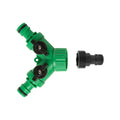 Garden Water Splitter Y Connector 2-Way Valve with Switch - Quick Plastic Adapter for Faucet Irrigation Flower Landscaping